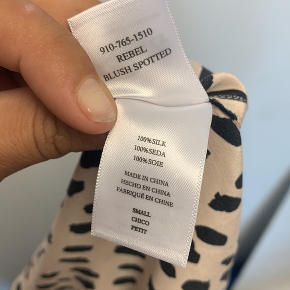 Rails Rebel blush spotted silk print button down - Picture 7 of 8